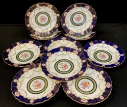 A set of ten Copeland Spode china soup bowls, retailed by T Goode & Co London, with floral and