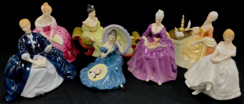 Royal Doulton figures including; Heather HN 2956, Meditation HN 2330, Charlotte HN 2421, Pensive