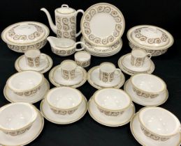 Susie cooper ‘Venetia’ pattern coffee service for four including; a coffee pot, four coffee cans and