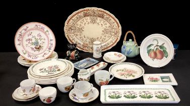 Ceramics - Portmerion Botanic Garden ware including four dinner plates, tea cups and saucers,