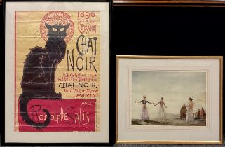 A Reproduction Poster, La Belle Époque, Cabaret du Chat Noir, 1896; a William Russell Flint