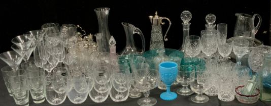 A quantity of 19th century and later glassware including; a set of eight Dartington tumblers, six