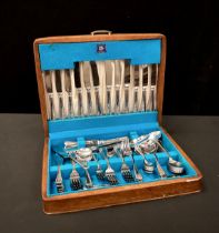 Housley beaded canteen service for six, cased
