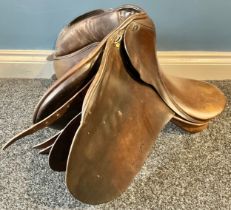 Riding - equestrian interest, a brown leather Fieldhouse 14 hand working pony saddle