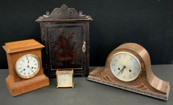 A Richard et Cie / Richard and Co., 19th century Mantel Clock, (later oak case), Napoleon Hat mantel