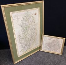 A Hand-coloured Map of Nottinghamshire, engraved by John Cary, published 1789, 54cm x 36.5cm; a