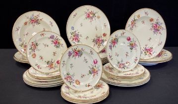 Cauldron china dinner ware decorated with Posie print comprised of six large dinner plates, six