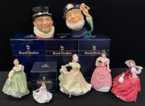 Royal Doulton figures including; ‘Ninette’ HN2379, ‘Autumn Breezes’ HN1934, ‘Fair Lady’ HN2193, ‘