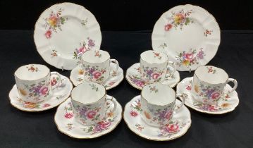 A set of six Royal Crown Derby ‘Derby Posie’ coffee cans and saucers, conforming pair of side