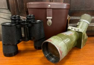 A ‘military’ 10 x 80 magnification, night owl spotting-scope; pair of Carl Zeiss Jena 10x50