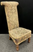 A Victorian Prie-dieu chair, 94.5cm high x 46.5cm wide.