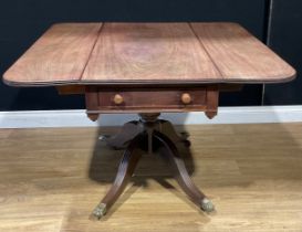 A George IV mahogany Pembroke table, 74cm high, 112cm long, c.1825