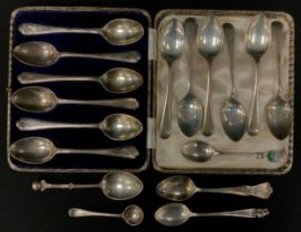 A set of six Walker and Hall tea spoons, Sheffield, 1933; others