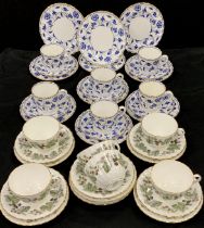A Spode ‘Colonical’ pattern tea set for six including; six tea cups and saucers, side plates;