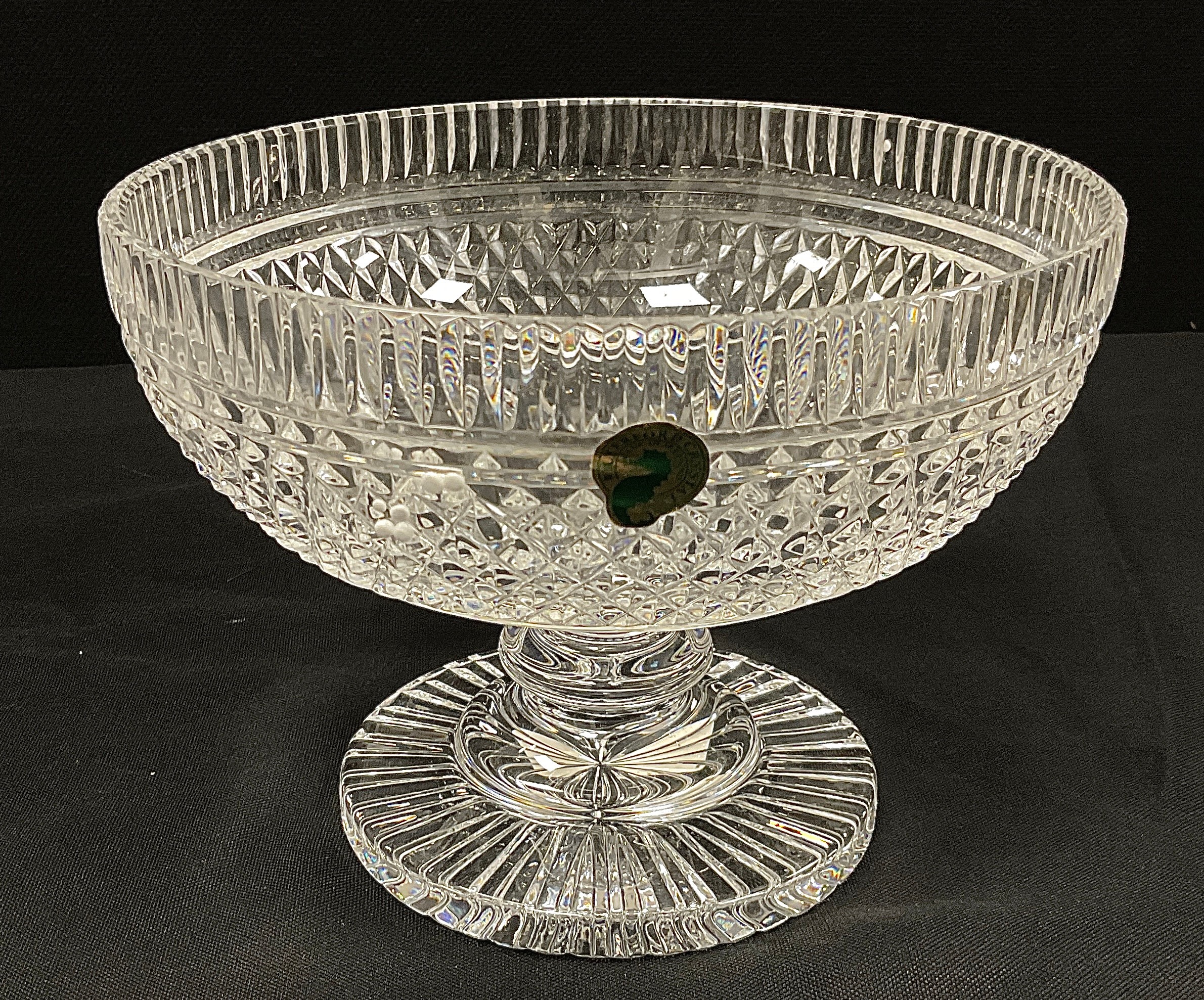 A Waterford crystal cut glass pedestal fruit bowl, 18cm dia, 13cm high, boxed
