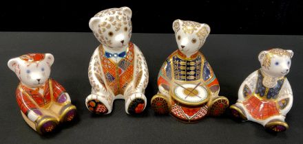 Royal Crown Derby teddy paperweights including; Scottish teddy ‘Fraser’, ‘Shona Bear’, ‘Drummer