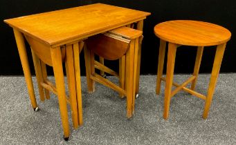 A mid century design teak nested set of tables, by Poul Hundevad - the rectangular topped occasional