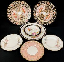 A pair of Royal Crown Derby 2451 ‘Witches’ pattern, 21cm dia, other ware includes; side plates