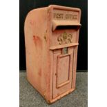 Architectural salvage - A George VI red Post Office letter box, casted cypher, weathered original