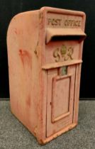 Architectural salvage - A George VI red Post Office letter box, casted cypher, weathered original