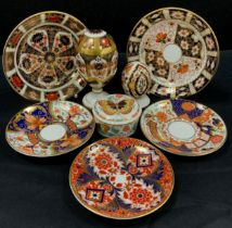 Royal Crown Derby - 1128 imari egg, another smaller, 1128 saucer ,2451 saucer, others Rich Japan,