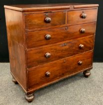 A Victorian mahogany chest of drawers, 108cm high x 108cm wide x 54.5cm deep, c.1860.