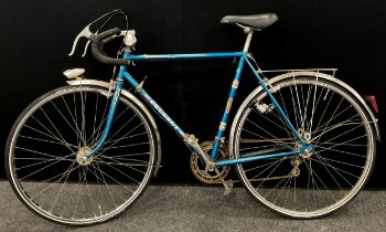 Peugeot capre alege vintage road racing bicycle with original dynamo lights, mudguards and new