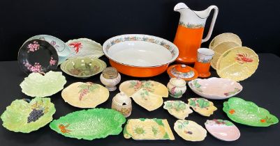 A collection of Carlton ware inc leaf dishes, crayfish bowls, Foxglove, marigold, Berries,