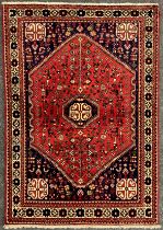 A South-west Persian Abadeh rug / carpet, hand-knotted with octagonal- shaped medallion, within a