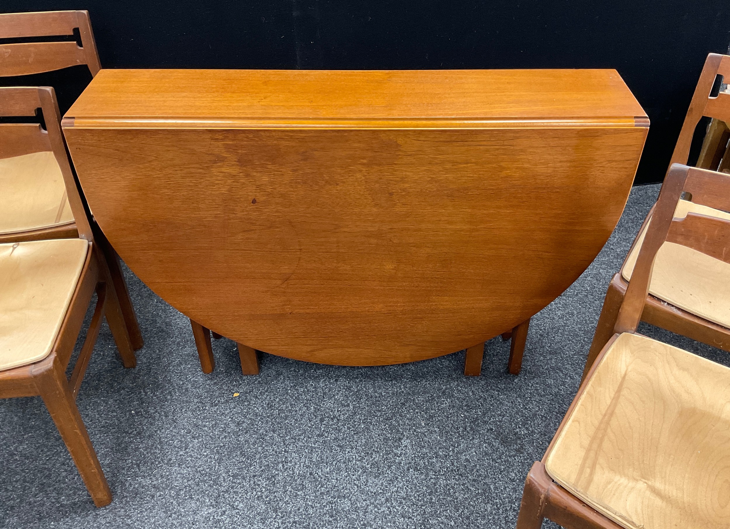 A Nathan teak drop-leaf dining table with matching set of four mid century design chairs, (5). - Image 2 of 2