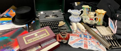 Boxes and Objects - Olympia typewriter, novelty money box, Beswick pigs including ‘CH Wall CH Boy
