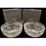A pair of Waterford crystal Apprentice bowls, cut glass decoration, 20cm dia (2)