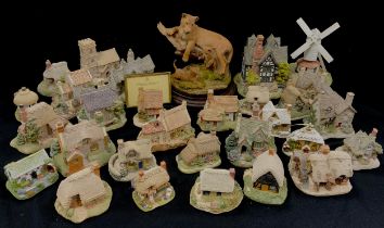 Lilliput lane cottages including; Pear tree house, Watermill, Buttercup Cottage, St Joseph’s church,