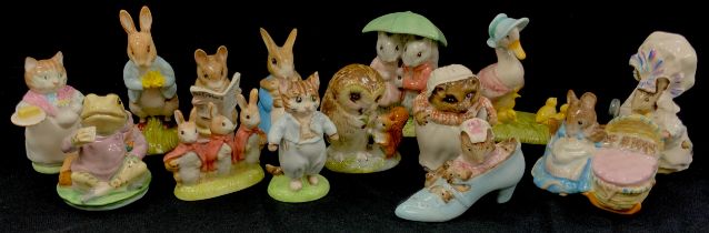 Beatrix Potter Figures including; Royal Albert ‘Jeremy Fisher’, ’The old lady who lived in a