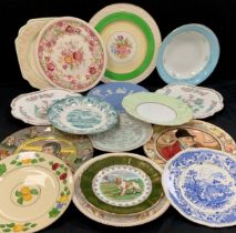 A group of plates including; Royal Doutlon Dickens collection plates, 'The Hunting Man',D6282, D.