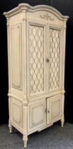A Empire style Armoire cabinet, fitted interior, 203cm high x 97cm wide x 54cm deep.