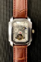 A modern Gentleman's automatic wristwatch, silvered dial, marked Glaschutte Original, rolling