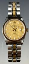 Tudor Rolex - Prince Date rotor self winding two tone bracelet wristwatch, ref 74033, 32mm case,