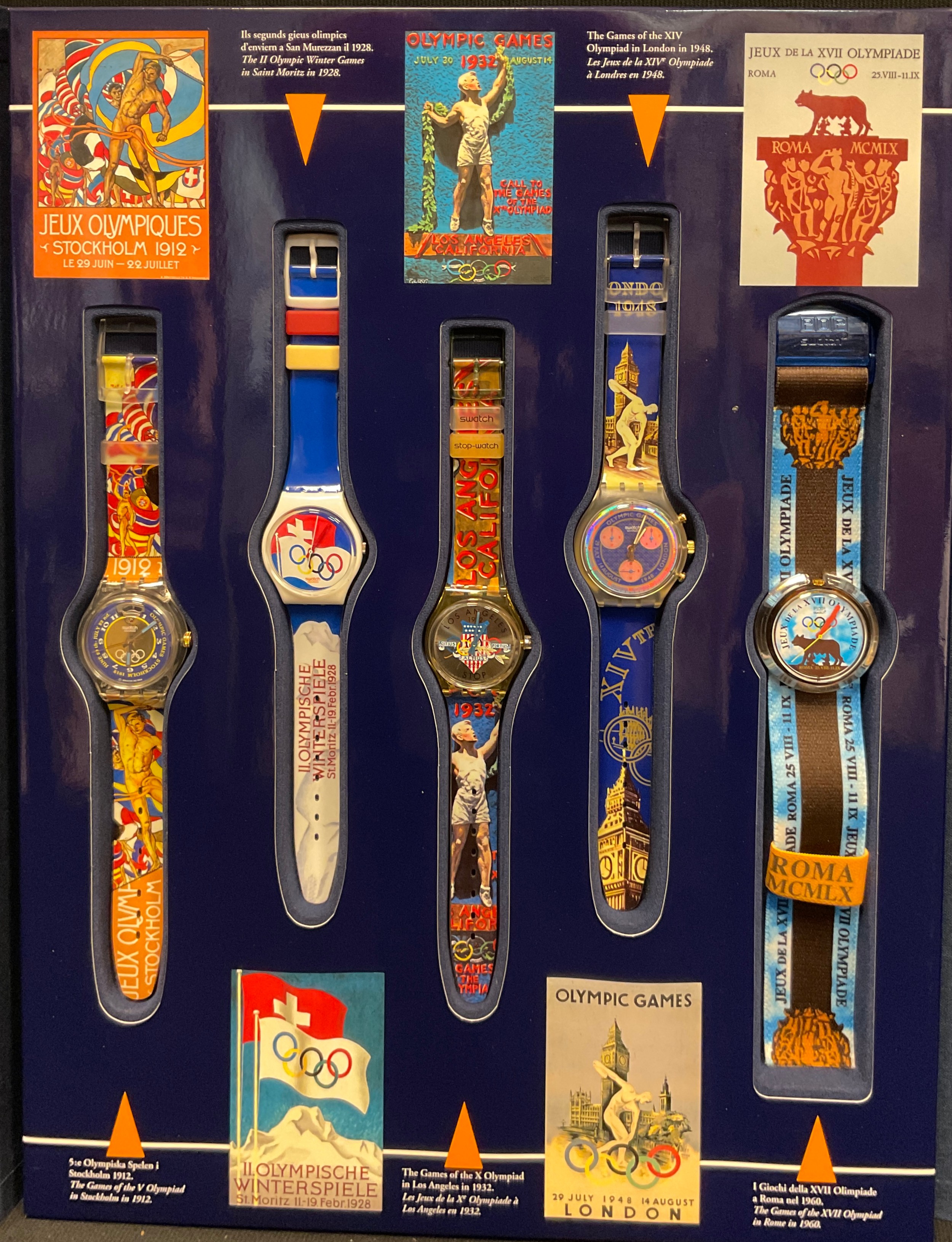 A Limited Edition Swatch Historical Olympic Games Collection Boxed Set, C.1996 Includes nine - Image 3 of 4