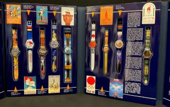 A Limited Edition Swatch Historical Olympic Games Collection Boxed Set, C.1996 Includes nine