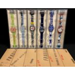 Swatch - six Artist Collection wristwatches, Cisco Jimenez GK270 Stiletto, Laura Grisi GK271 Time 4,