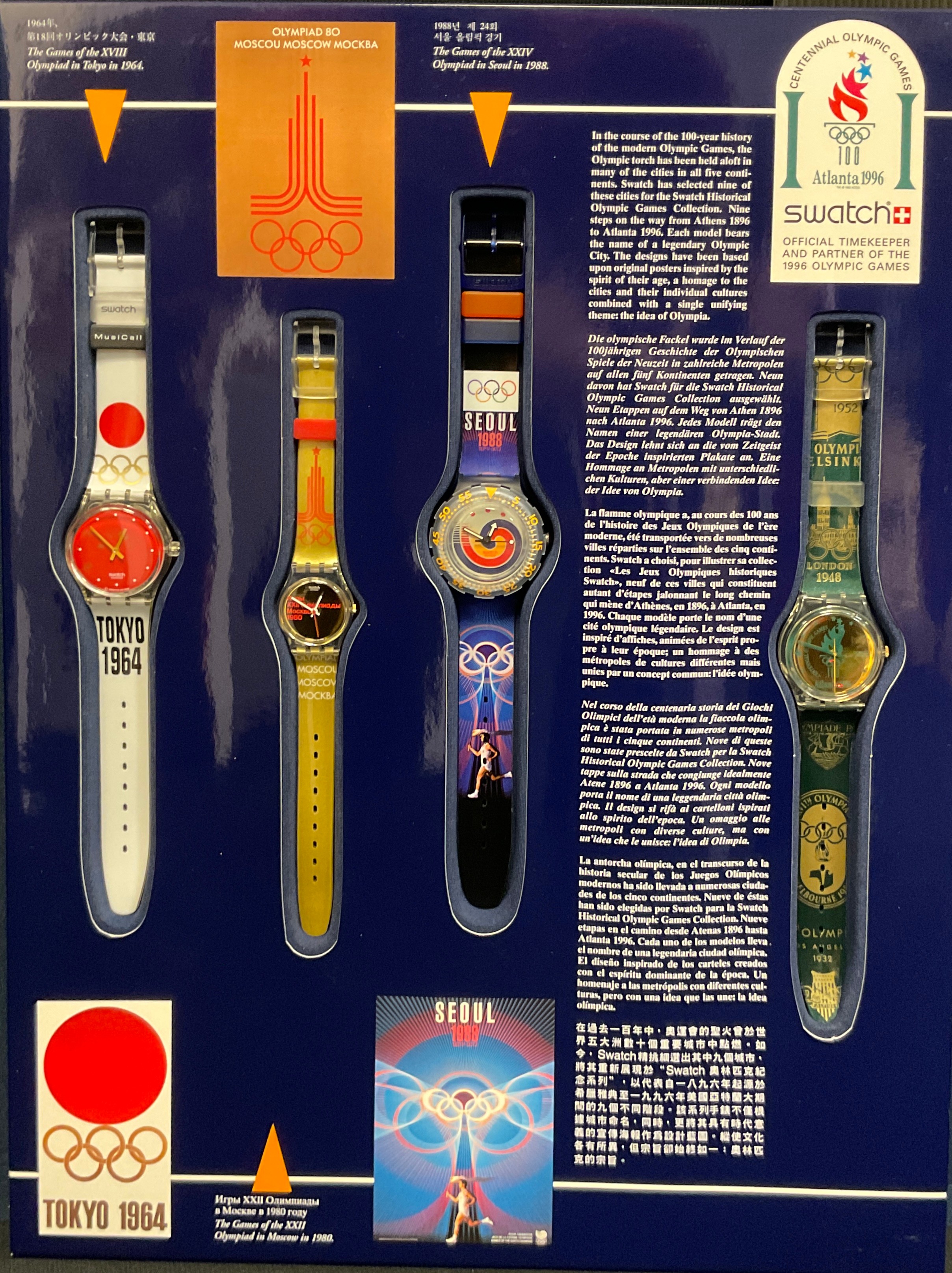 A Limited Edition Swatch Historical Olympic Games Collection Boxed Set, C.1996 Includes nine - Image 4 of 4