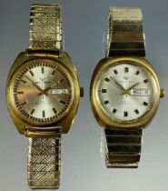A 1970s Waltham 17 jewel automatic wristwatch, 40mm x 35mm case ref CT800-1663, silvered dial,