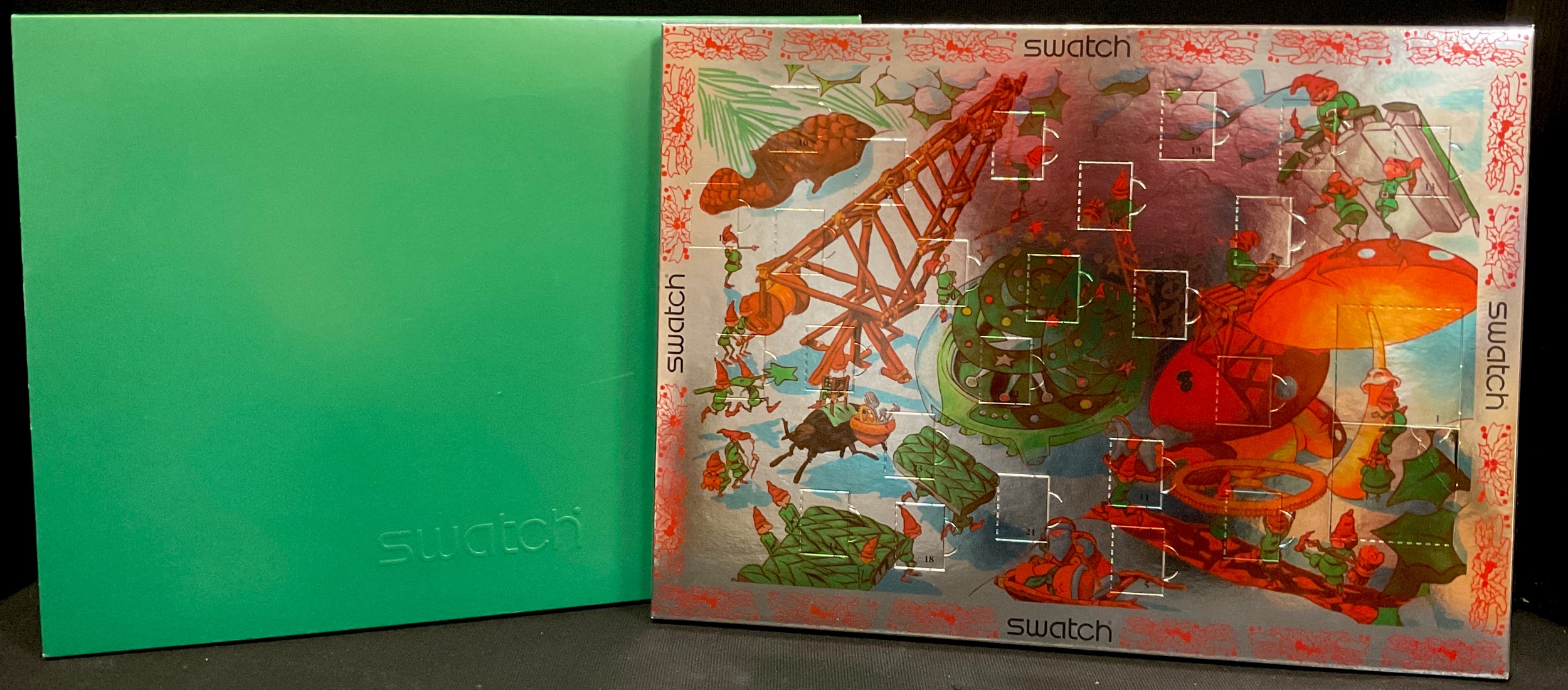 A Swatch Limited Edition GZ900 Seasons Greetings Advent Calendar, Issued in 1997 as a limited