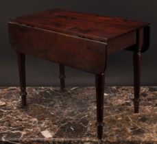 Miniature Furniture - a George IV mahogany Pembroke table, 27cm high, 34cm long, 20cm wide, c.1825