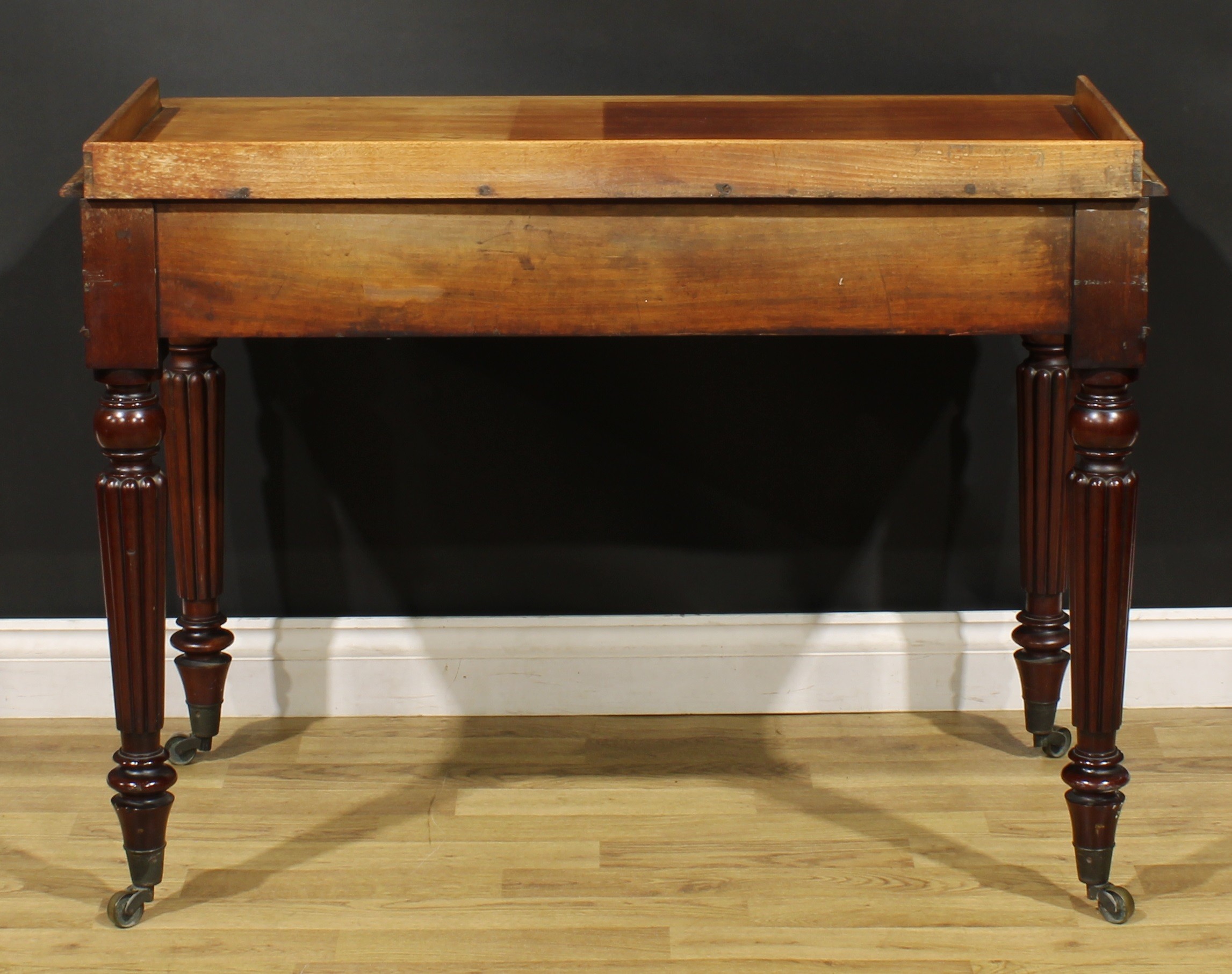 A George IV mahogany chamber side table, in the manner of Gillows of Lancaster and London, stamped - Image 6 of 7