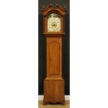 A George III Lincolnshire oak longcase clock, 30.5cm arched painted dial inscribed Shaw,