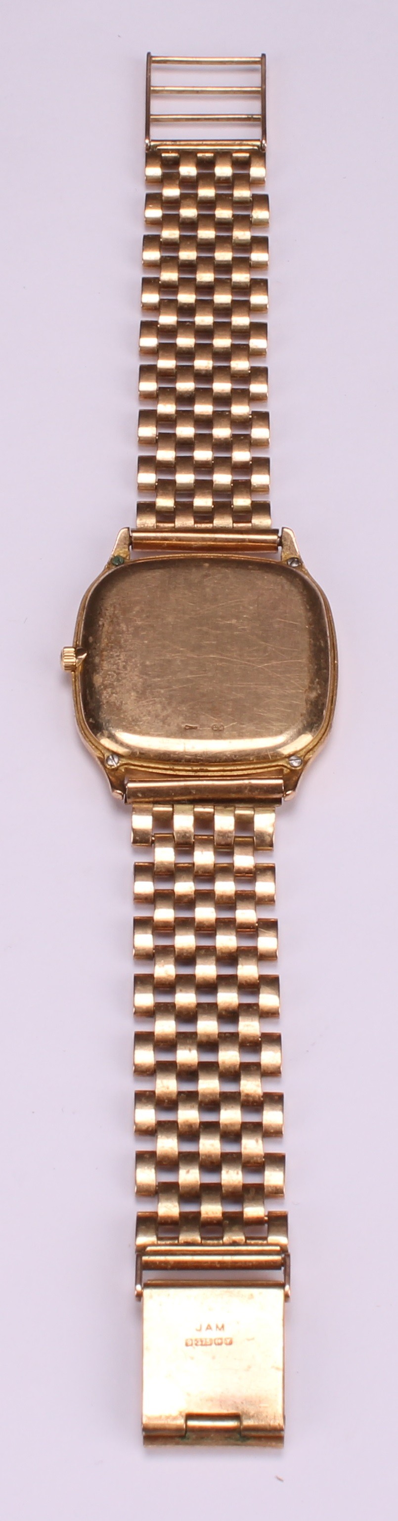 A gentleman's Omega Seamaster 9ct gold watch, rounded square face, Roman numerals, centre seconds - Image 4 of 4