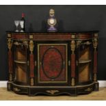 A Victorian gilt metal mounted ebonised and 'Boulle' marquetry credenza, slightly oversailing top