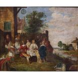 English School (19th century) A Royalist Banquet, oil on panel, 24cm x 28.5cm